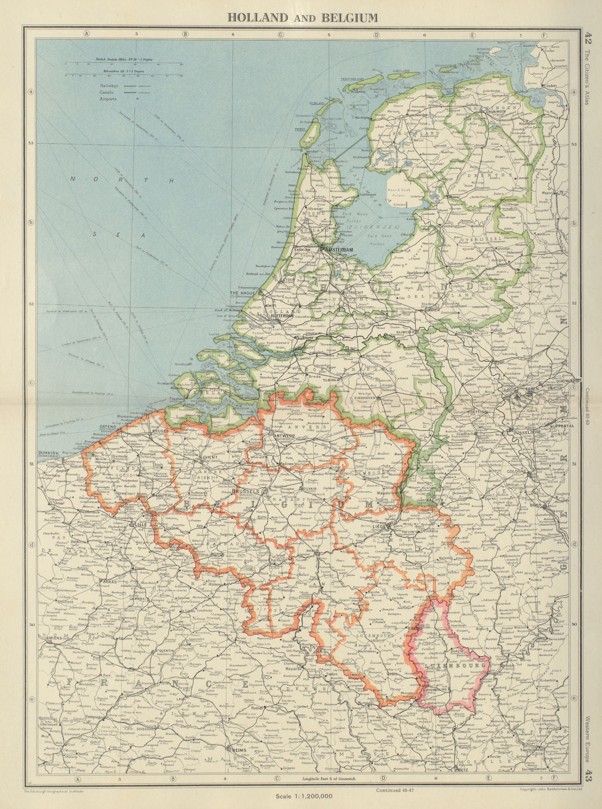 BENELUX. Netherlands shows Noordoostpolder under construction 1947 map